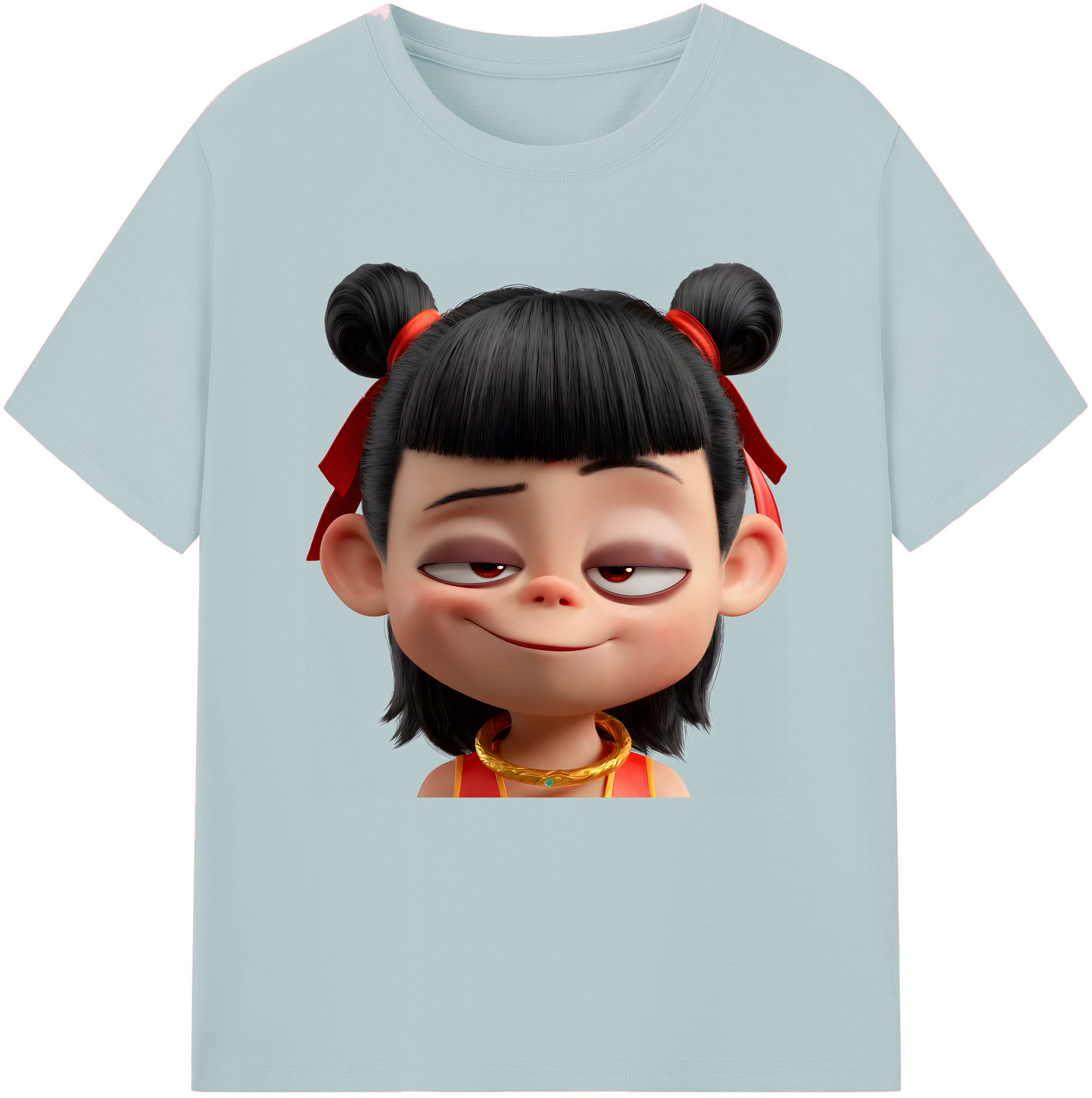 （画像用） Ne Zha 2 ナタ 魔童の大暴れ 綿100％半袖Tシャツ（フロントプリント）